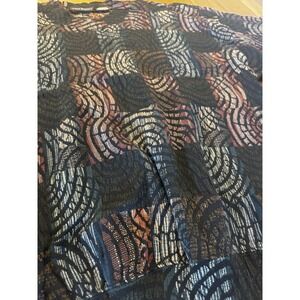 Vintage Jhane Barnes‎ Wool Squares Geometric Sweater Dark Colors Men's L